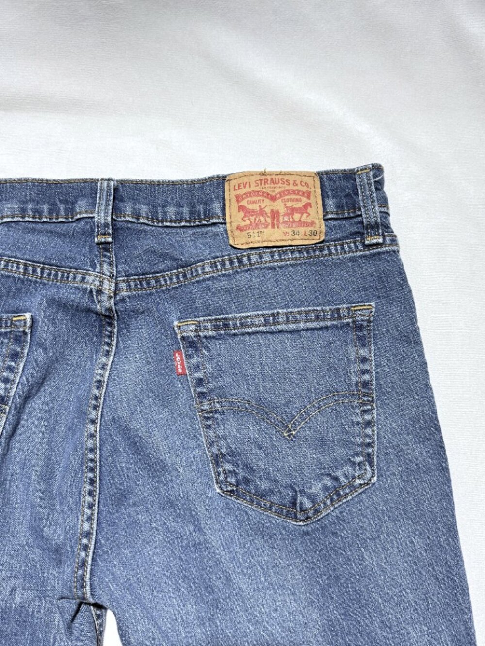 Levi's 511 Mens Jeans 34/30 Blue Low Rise Slim Fit Stretch Classic 5 Pocket